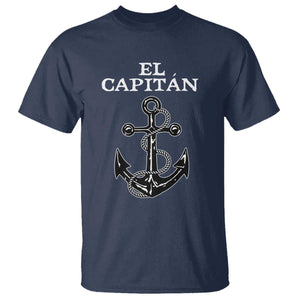El Capitan Boating Captain T Shirt - Funny Boat Sailing - Vintage Anchor TS11 Navy Print Your Wear