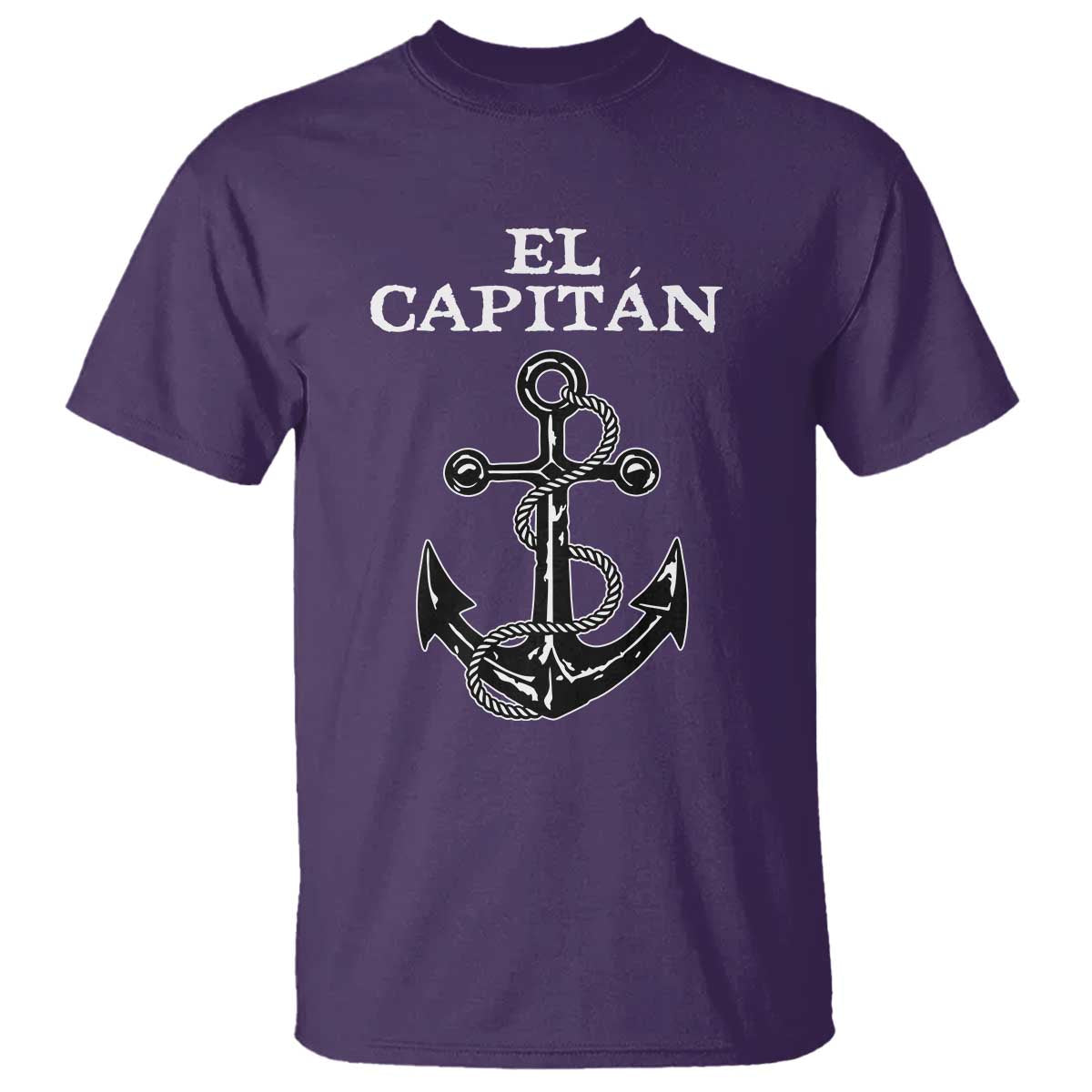 El Capitan Boating Captain T Shirt - Funny Boat Sailing - Vintage Anchor TS11 Purple Print Your Wear