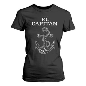 El Capitan Boating Captain T Shirt For Women Funny Boat Sailing Vintage Anchor TS11 Black Print Your Wear