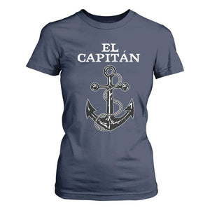 El Capitan Boating Captain T Shirt For Women Funny Boat Sailing Vintage Anchor TS11 Navy Print Your Wear