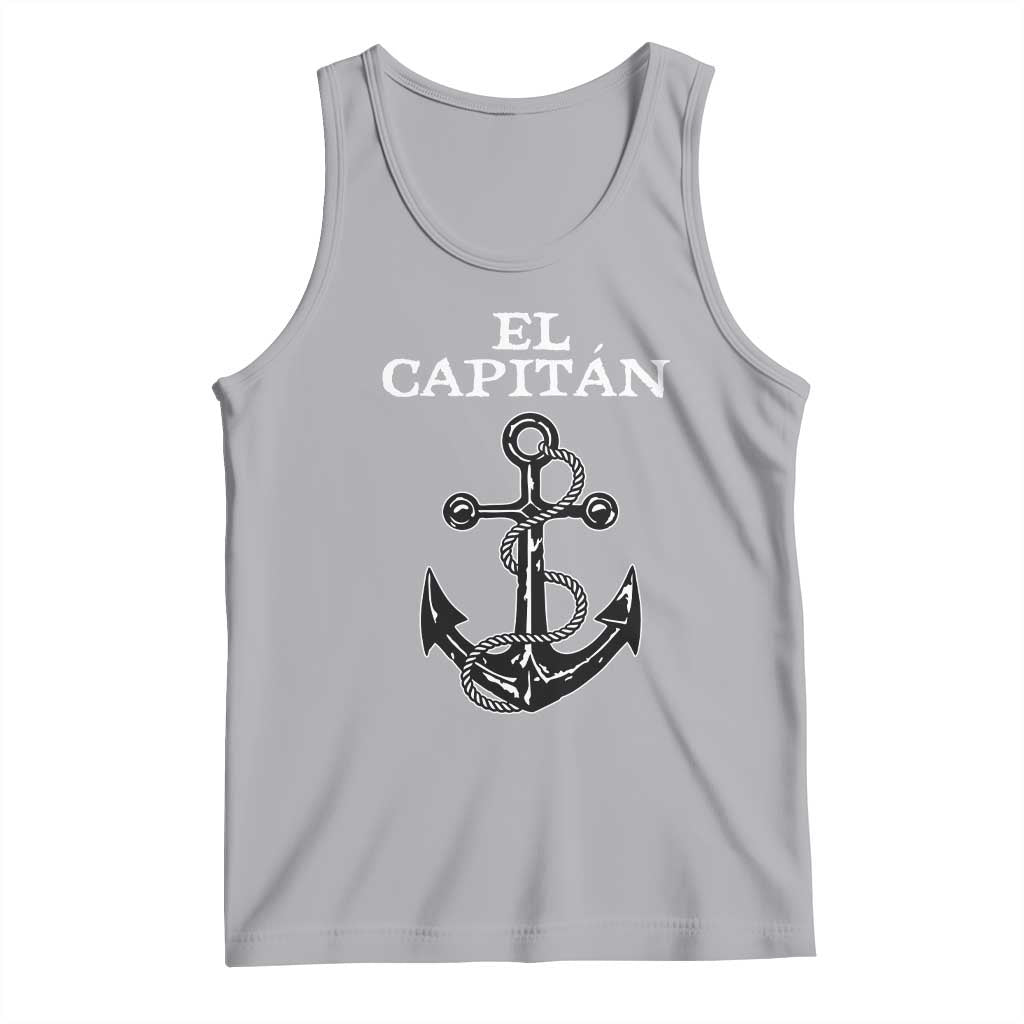 El Capitan Boating Captain Tank Top Funny Boat Sailing Vintage Anchor TS11 Athletic Heather Print Your Wear
