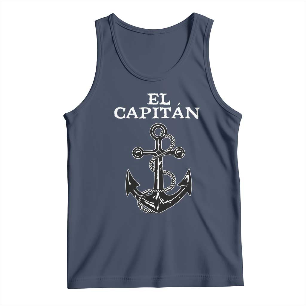 El Capitan Boating Captain Tank Top Funny Boat Sailing Vintage Anchor TS11 Navy Print Your Wear