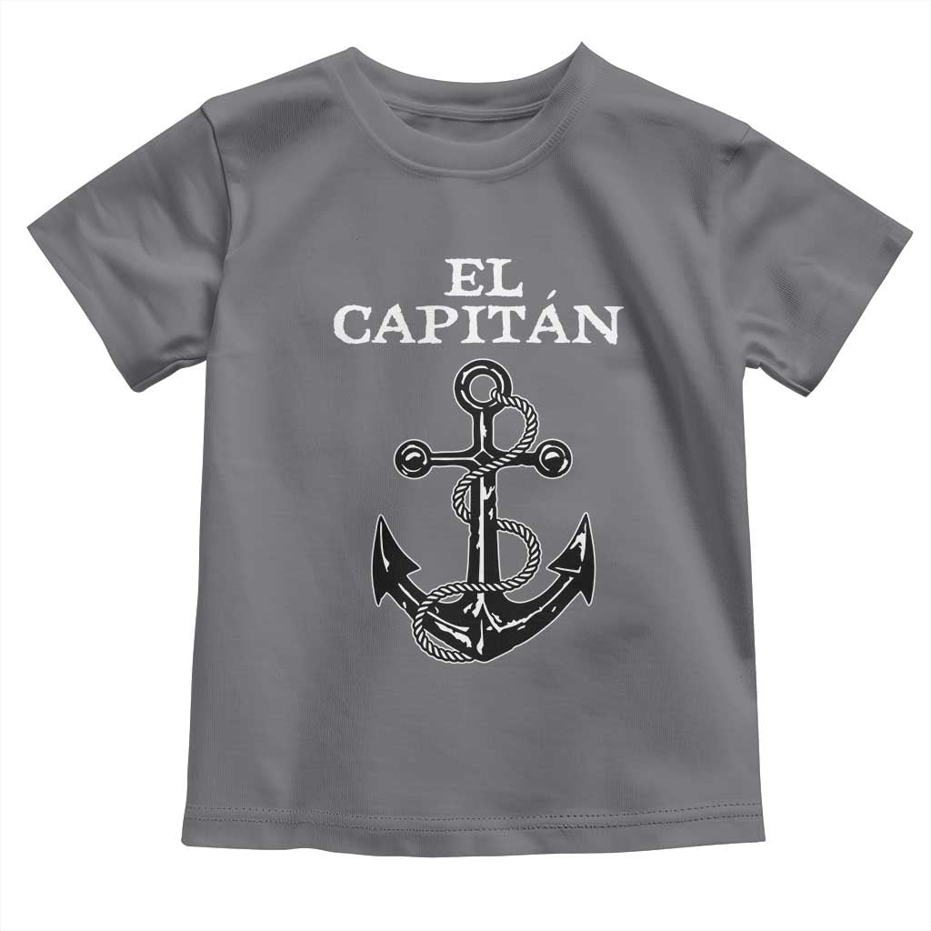 El Capitan Boating Captain Toddler T Shirt Funny Boat Sailing Vintage Anchor TS11 Charcoal Print Your Wear