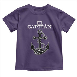 El Capitan Boating Captain Toddler T Shirt Funny Boat Sailing Vintage Anchor TS11 Purple Print Your Wear