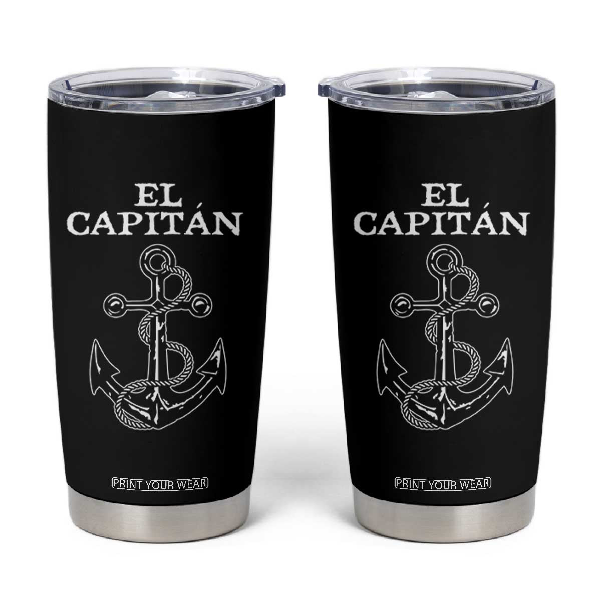 El Capitan Boating Captain Tumbler Cup Funny Boat Sailing Vintage Anchor TS11 Black Print Your Wear