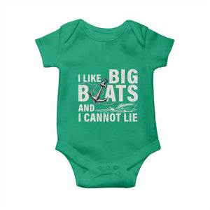 I Like Big Boats And I Cannot Lie Baby Onesie Funny Boating Cruise Ship TS11 Irish Green Print Your Wear