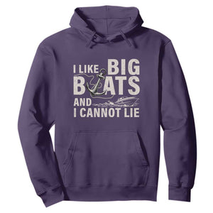 I Like Big Boats And I Cannot Lie Hoodie Funny Boating Cruise Ship TS11 Purple Print Your Wear