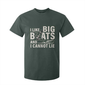I Like Big Boats And I Cannot Lie T Shirt For Kid Funny Boating Cruise Ship TS11 Dark Forest Green Print Your Wear