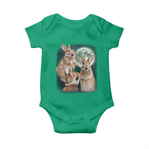 Funny Three Bunny Moon Humorous Rabbit Meme Baby Onesie TS11 Irish Green Print Your Wear