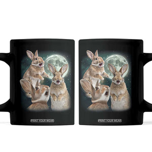Funny Three Bunny Moon Humorous Rabbit Meme Coffee Mug TS11 Black Print Your Wear