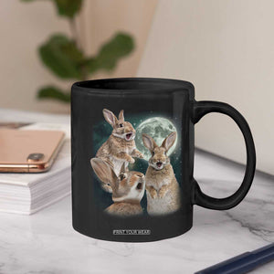 Funny Three Bunny Moon Humorous Rabbit Meme Coffee Mug TS11 Print Your Wear