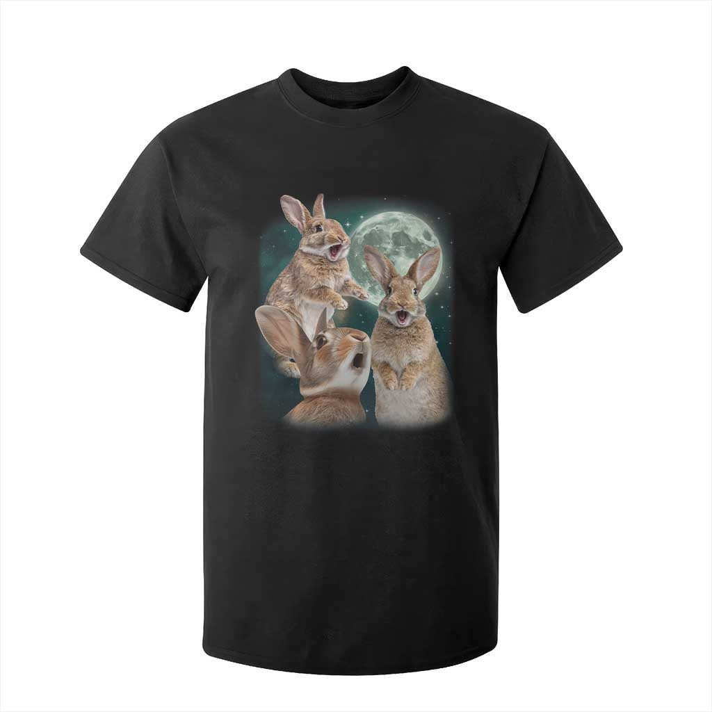 Funny Three Bunny Moon Humorous Rabbit Meme T Shirt For Kid TS11 Black Print Your Wear