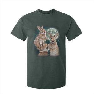 Funny Three Bunny Moon Humorous Rabbit Meme T Shirt For Kid TS11 Dark Forest Green Print Your Wear