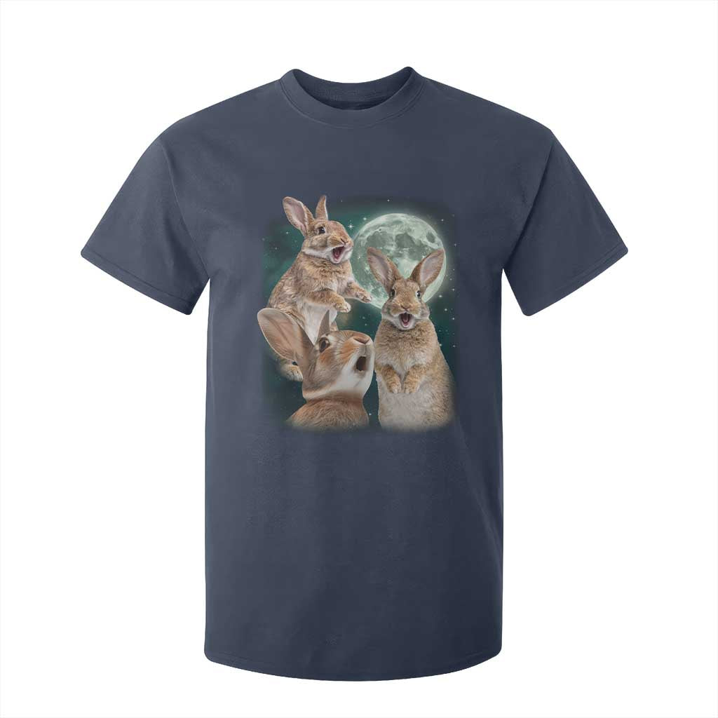 Funny Three Bunny Moon Humorous Rabbit Meme T Shirt For Kid TS11 Navy Print Your Wear