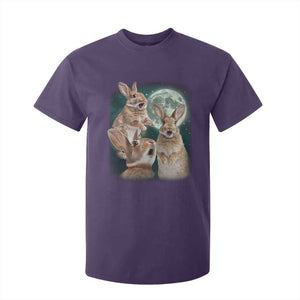 Funny Three Bunny Moon Humorous Rabbit Meme T Shirt For Kid TS11 Purple Print Your Wear