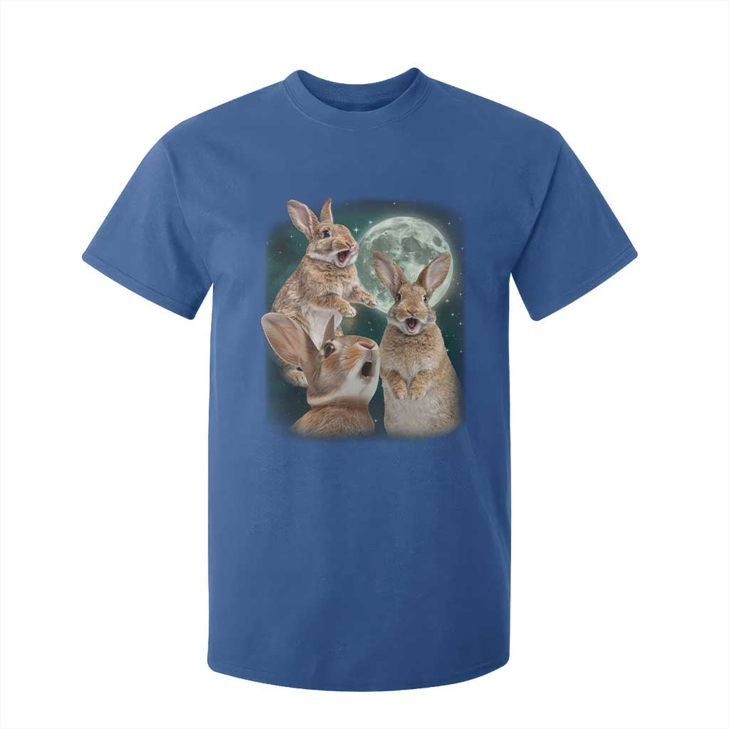 Funny Three Bunny Moon Humorous Rabbit Meme T Shirt For Kid TS11 Royal Blue Print Your Wear