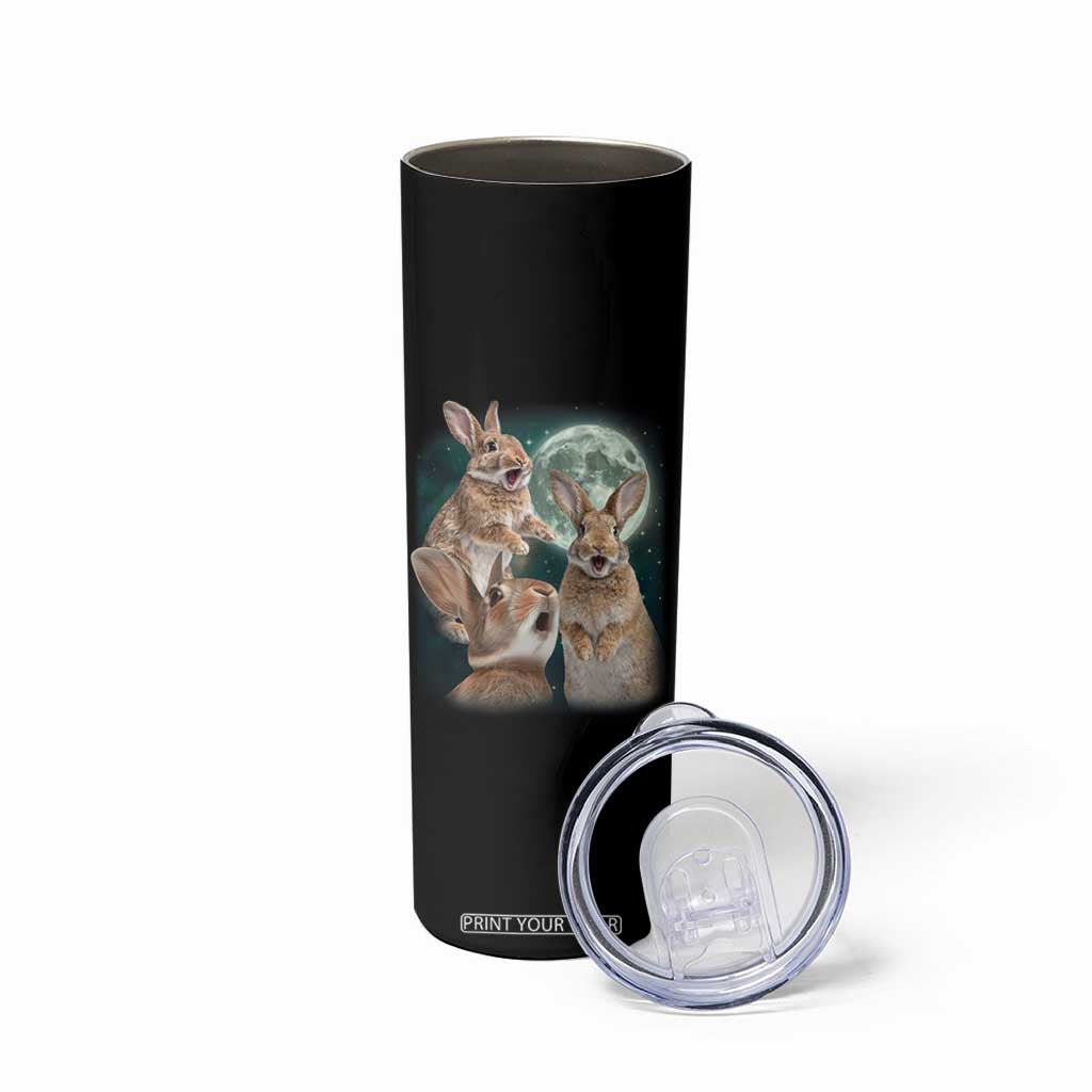 Funny Three Bunny Moon Humorous Rabbit Meme Skinny Tumbler TS11 Print Your Wear
