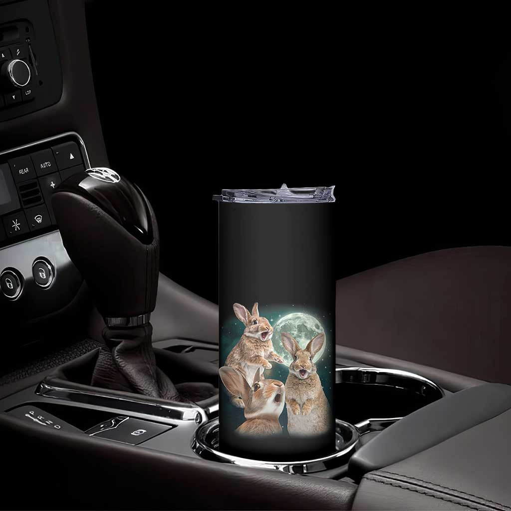 Funny Three Bunny Moon Humorous Rabbit Meme Skinny Tumbler TS11 Print Your Wear