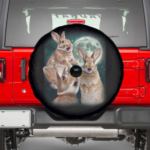 Funny Three Bunny Moon Humorous Rabbit Meme Spare Tire Cover TS11 Black Print Your Wear