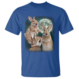 Funny Three Bunny Moon Humorous Rabbit Meme T Shirt TS11 Royal Blue Print Your Wear