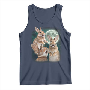 Funny Three Bunny Moon Humorous Rabbit Meme Tank Top TS11 Navy Print Your Wear