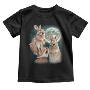 Funny Three Bunny Moon Humorous Rabbit Meme Toddler T Shirt TS11 Black Print Your Wear