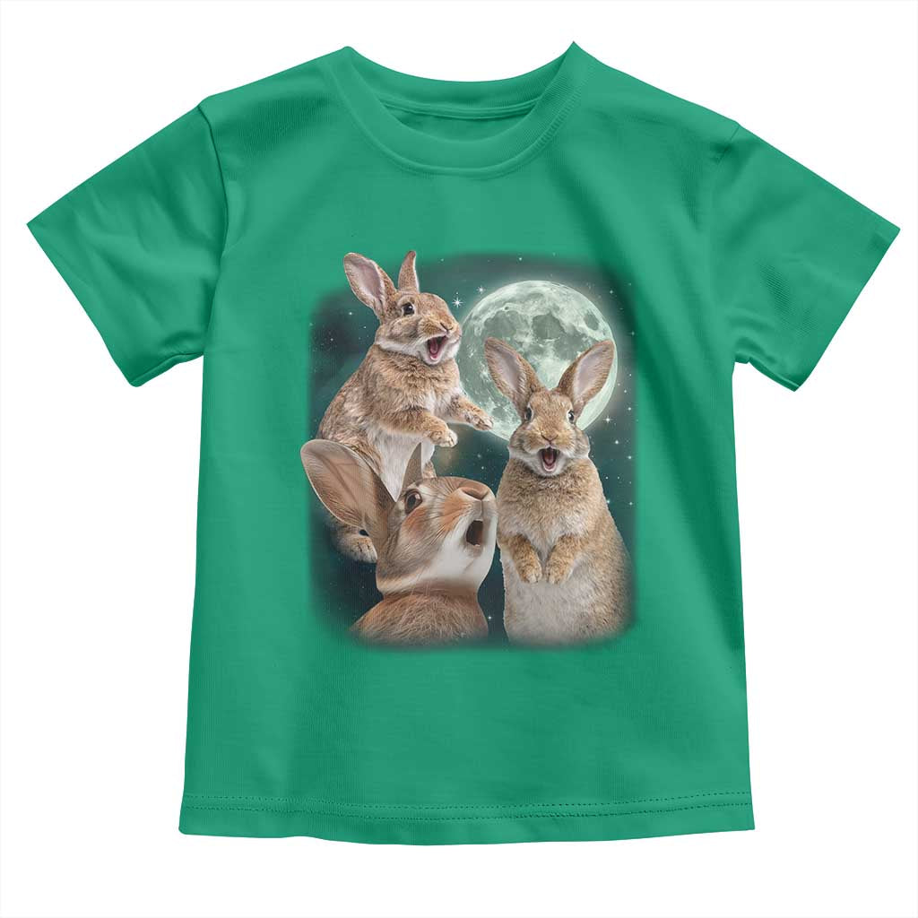 Funny Three Bunny Moon Humorous Rabbit Meme Toddler T Shirt TS11 Irish Green Print Your Wear