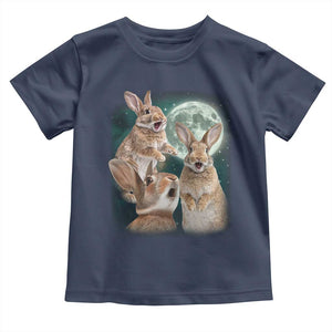 Funny Three Bunny Moon Humorous Rabbit Meme Toddler T Shirt TS11 Navy Print Your Wear