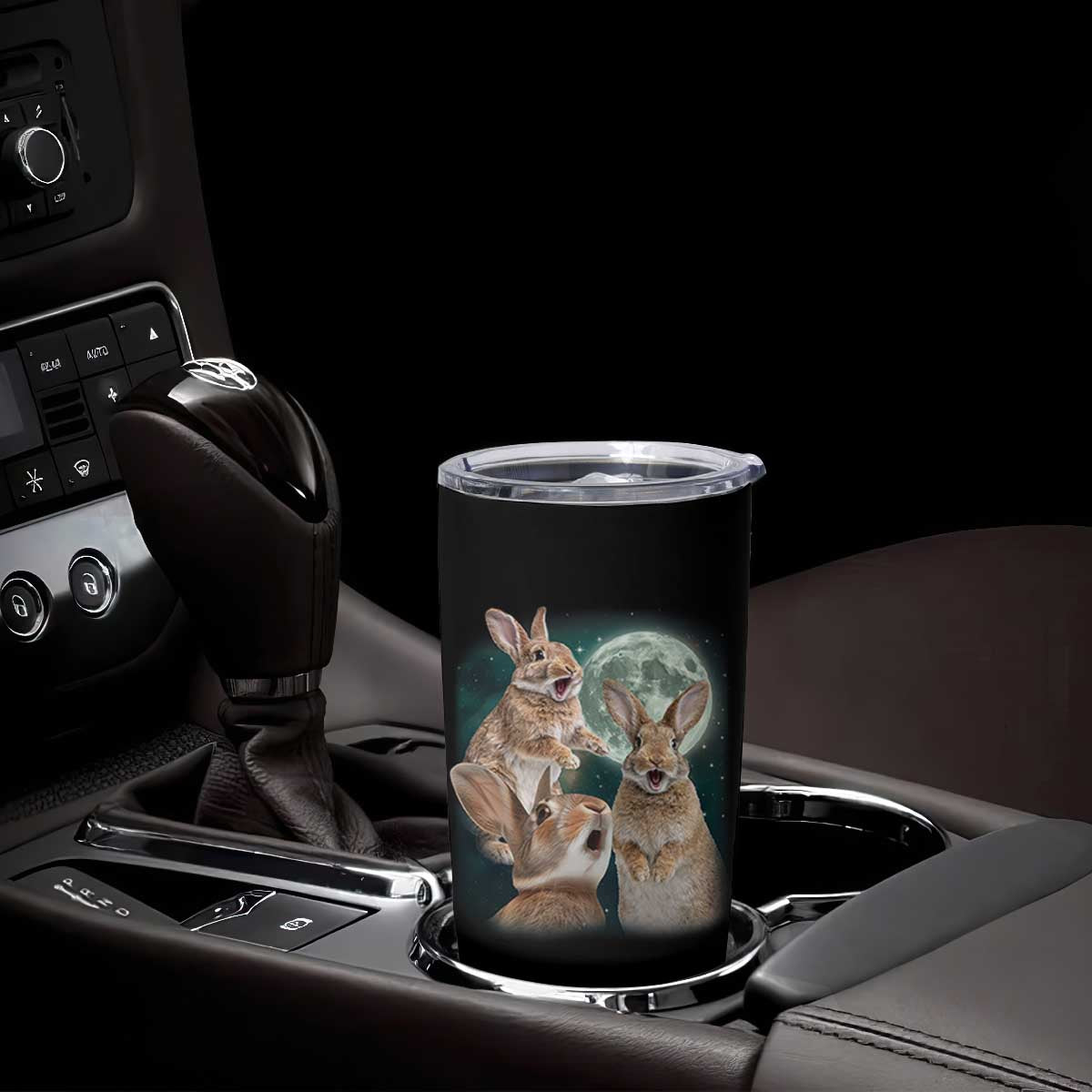 Funny Three Bunny Moon Humorous Rabbit Meme Tumbler Cup TS11 Print Your Wear
