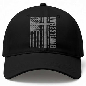 Wrestling Christian Vintage Patriotic American Flag Baseball Cap TS11 Print Your Wear