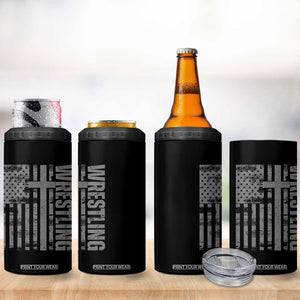 Wrestling Christian Vintage Patriotic American Flag 4 in 1 Can Cooler Tumbler TS11 Print Your Wear