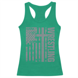 Wrestling Christian Vintage Patriotic American Flag Racerback Tank Top TS11 Irish Green Print Your Wear