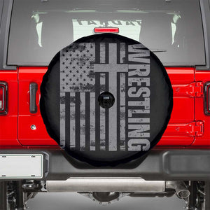 Wrestling Christian Vintage Patriotic American Flag Spare Tire Cover TS11 Black Print Your Wear