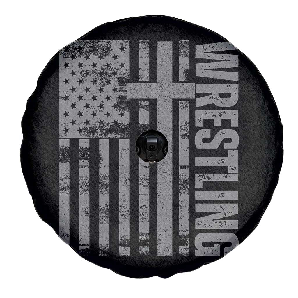 Wrestling Christian Vintage Patriotic American Flag Spare Tire Cover TS11 Print Your Wear