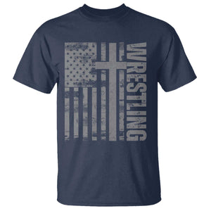Wrestling Christian Vintage Patriotic American Flag T Shirt TS11 Navy Print Your Wear