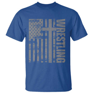 Wrestling Christian Vintage Patriotic American Flag T Shirt TS11 Royal Blue Print Your Wear
