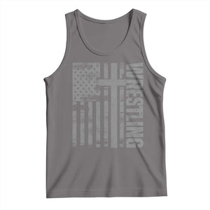 Wrestling Christian Vintage Patriotic American Flag Tank Top TS11 Deep Heather Print Your Wear