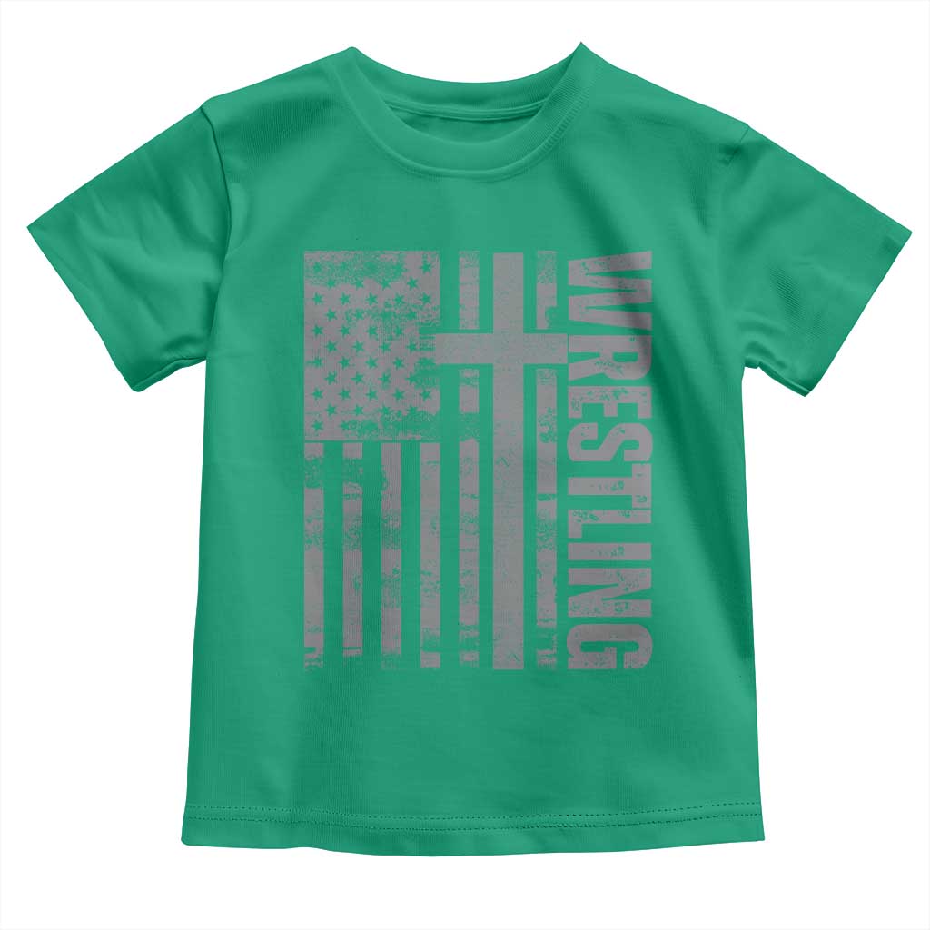 Wrestling Christian Vintage Patriotic American Flag Toddler T Shirt TS11 Irish Green Print Your Wear