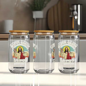 Funny Guess Who Is Back Jesus Easter Christian Glass Can TS11 Print Your Wear