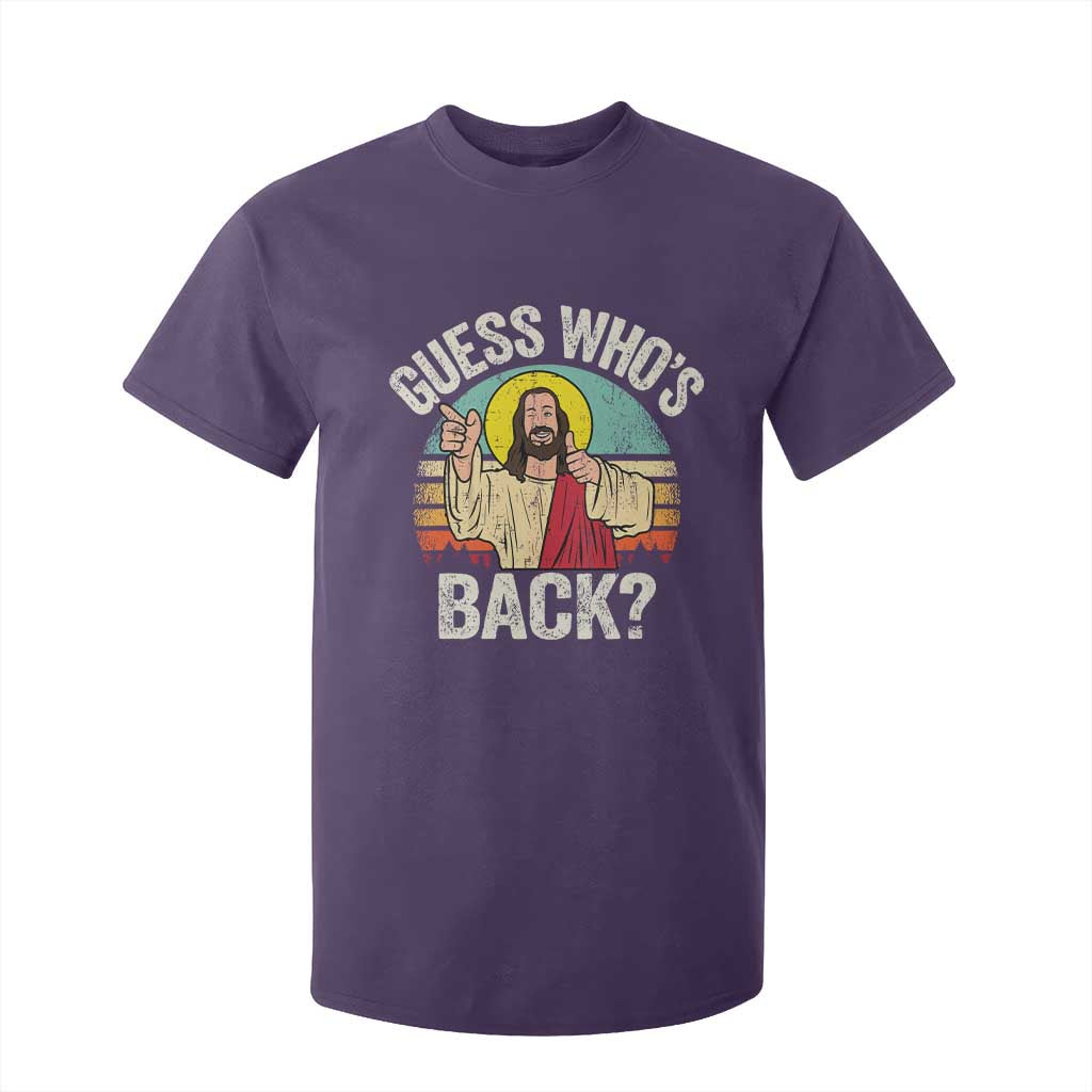 Funny Guess Who Is Back Jesus Easter Christian T Shirt For Kid TS11 Purple Print Your Wear
