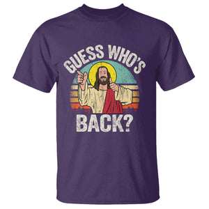 Funny Guess Who Is Back Jesus Easter Christian T Shirt TS11 Purple Print Your Wear