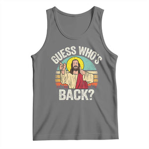 Funny Guess Who Is Back Jesus Easter Christian Tank Top TS11 Black Heather Print Your Wear