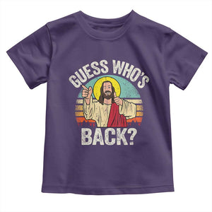 Funny Guess Who Is Back Jesus Easter Christian Toddler T Shirt TS11 Purple Print Your Wear
