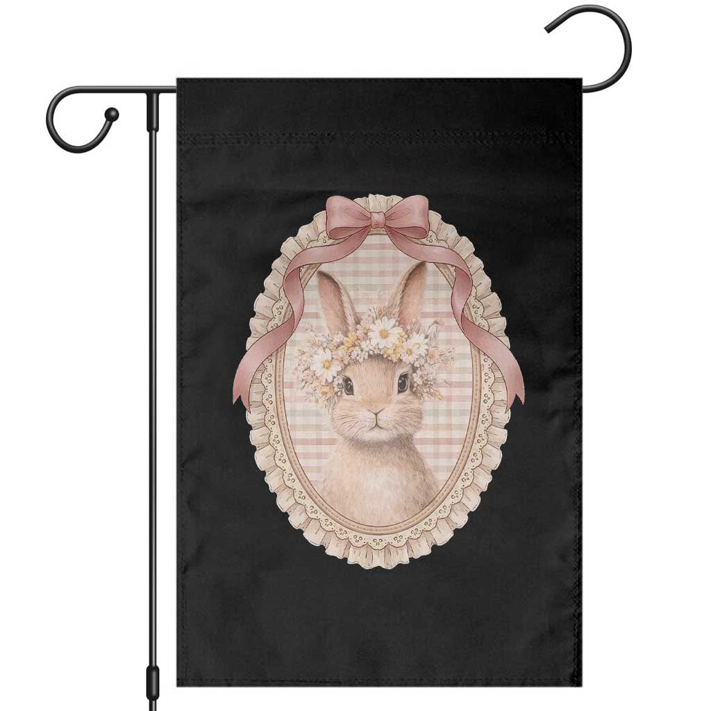 Floral Coquette Easter Bunny Vintage Thrifted Grandma Core Garden Flag TS11 Black Print Your Wear
