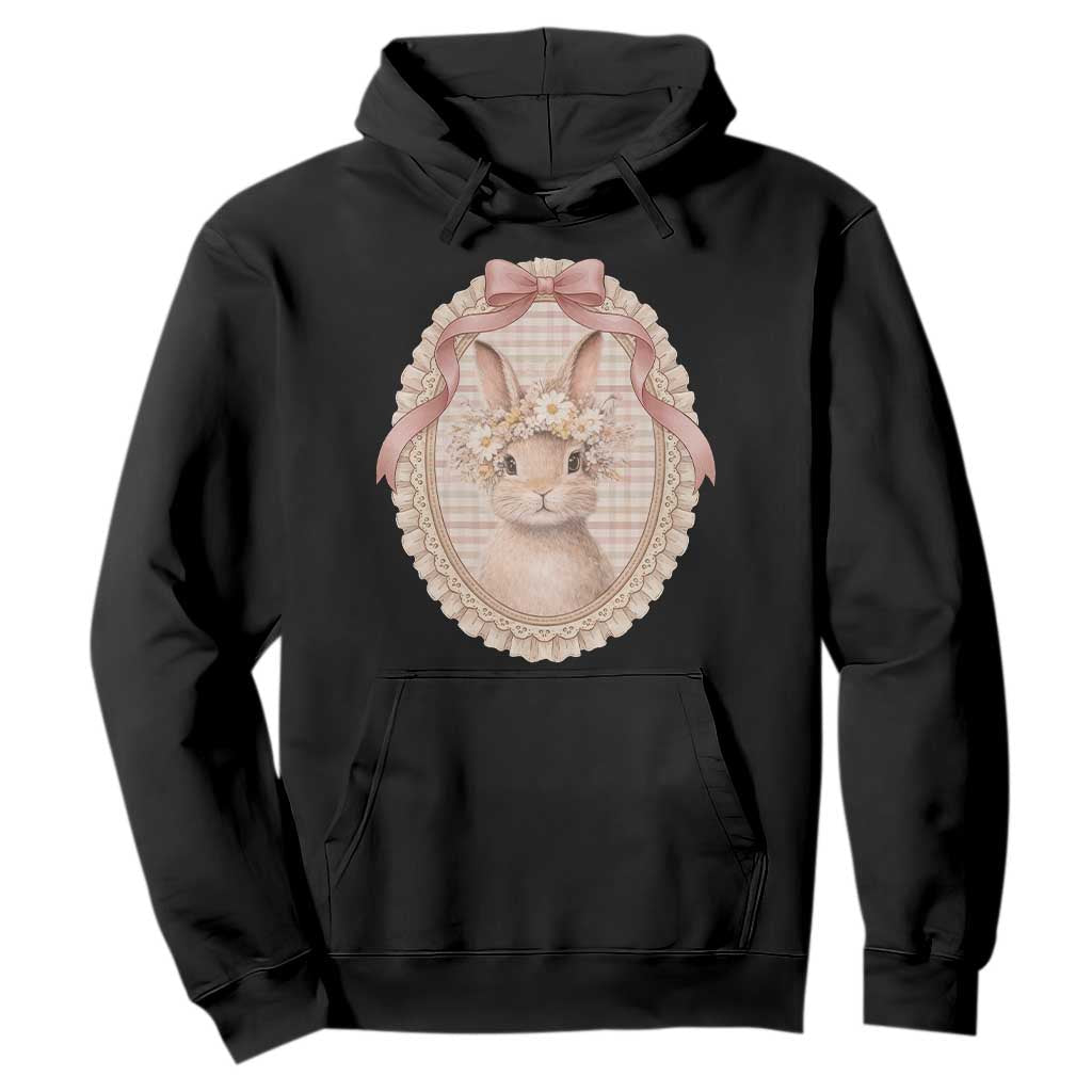 Floral Coquette Easter Bunny Vintage Thrifted Grandma Core Hoodie TS11 Black Print Your Wear