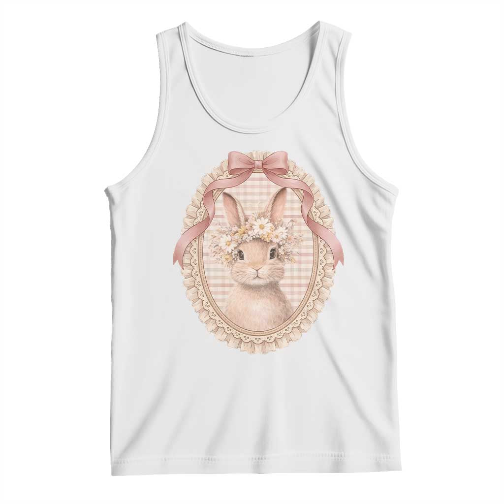 Floral Coquette Easter Bunny Vintage Thrifted Grandma Core Tank Top TS11 White Print Your Wear