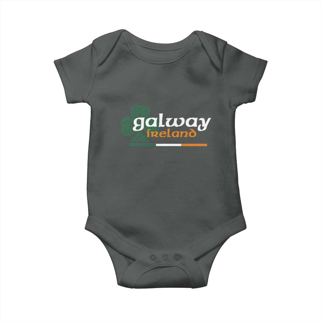 Galway Ireland Baby Onesie Irish City Souvenir St Patricks Day Celtic Shamrock TS11 Dark Heather Print Your Wear