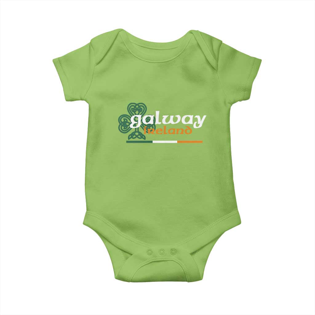 Galway Ireland Baby Onesie Irish City Souvenir St Patricks Day Celtic Shamrock TS11 Lime Print Your Wear