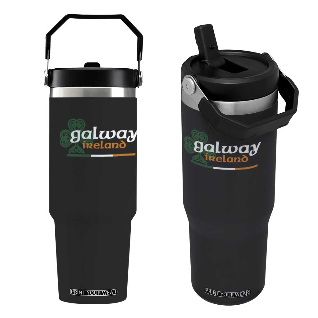 Galway Ireland Flip Straw Tumbler Irish City Souvenir St Patricks Day Celtic Shamrock TS11 One Size: 30 oz Black Print Your Wear