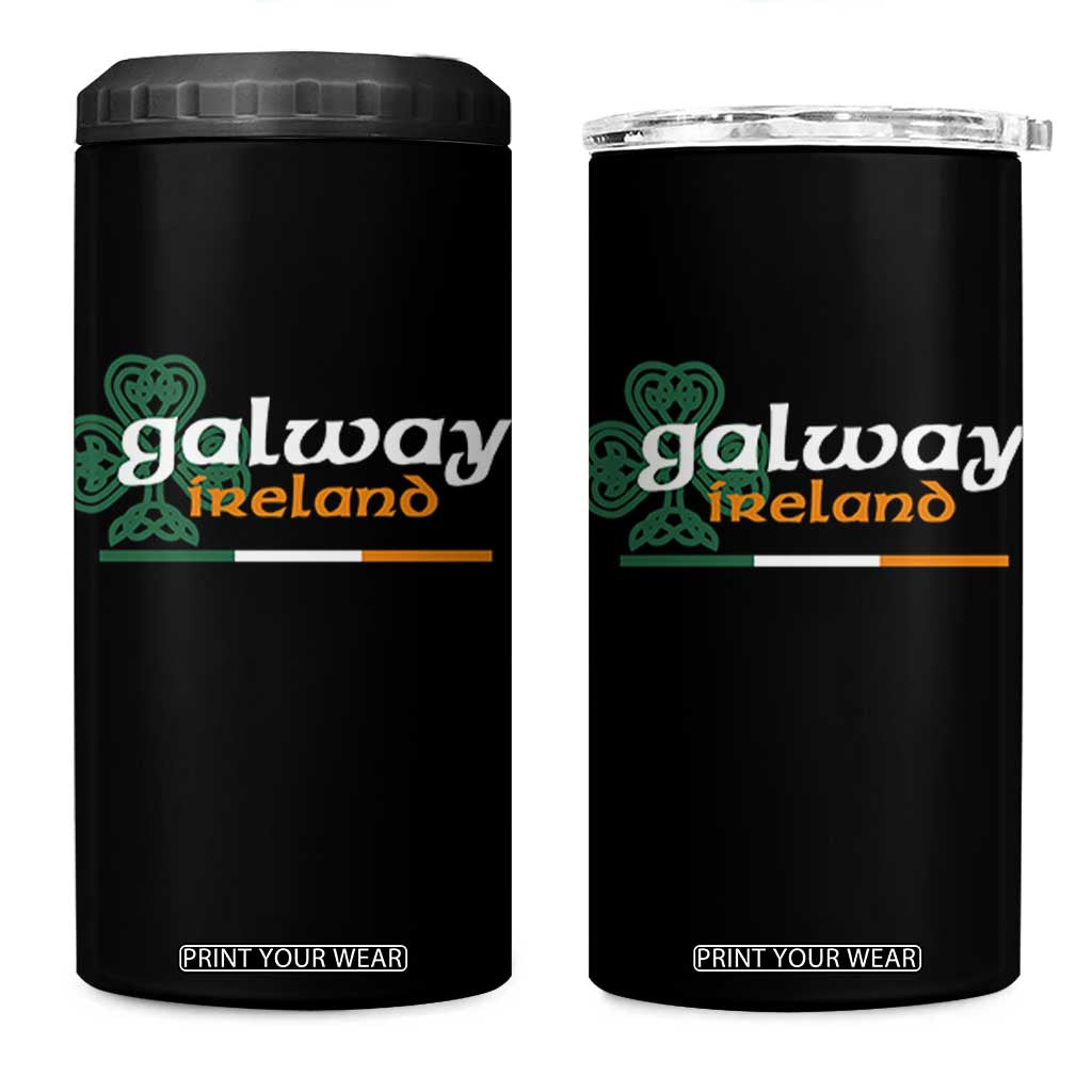 Galway Ireland 4 in 1 Can Cooler Tumbler Irish City Souvenir St Patricks Day Celtic Shamrock TS11 One Size: 16 oz Black Print Your Wear